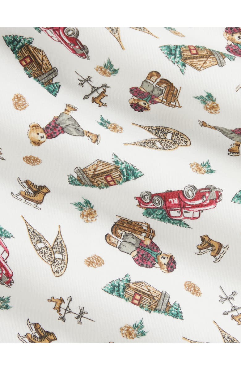 Ralph Lauren Print Cotton Zip Footie, Alternate, color, White