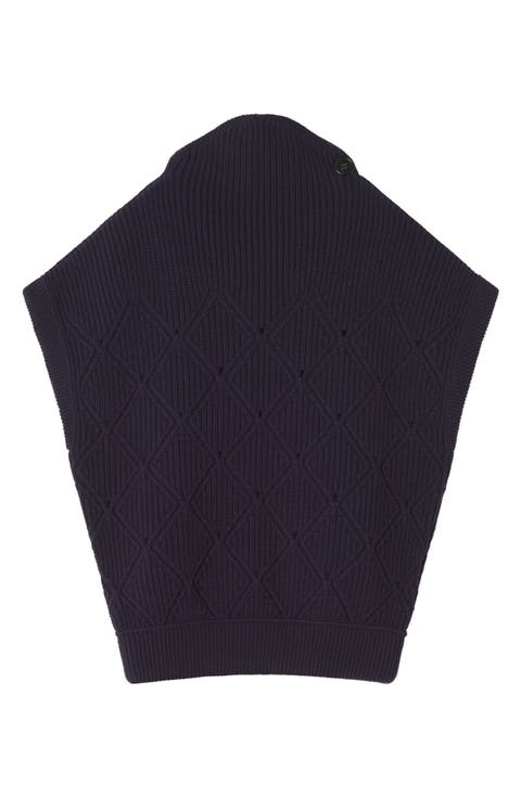 Diamond Detail Sleeveless Wool Sweater