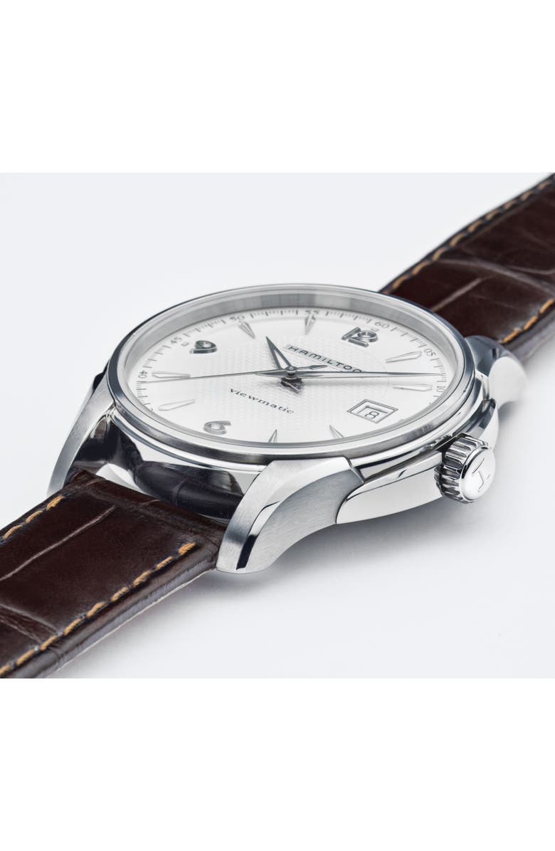 Hamilton Jazzmaster Viewmatic Auto Leather Strap Watch, 40mm, Alternate, color, 