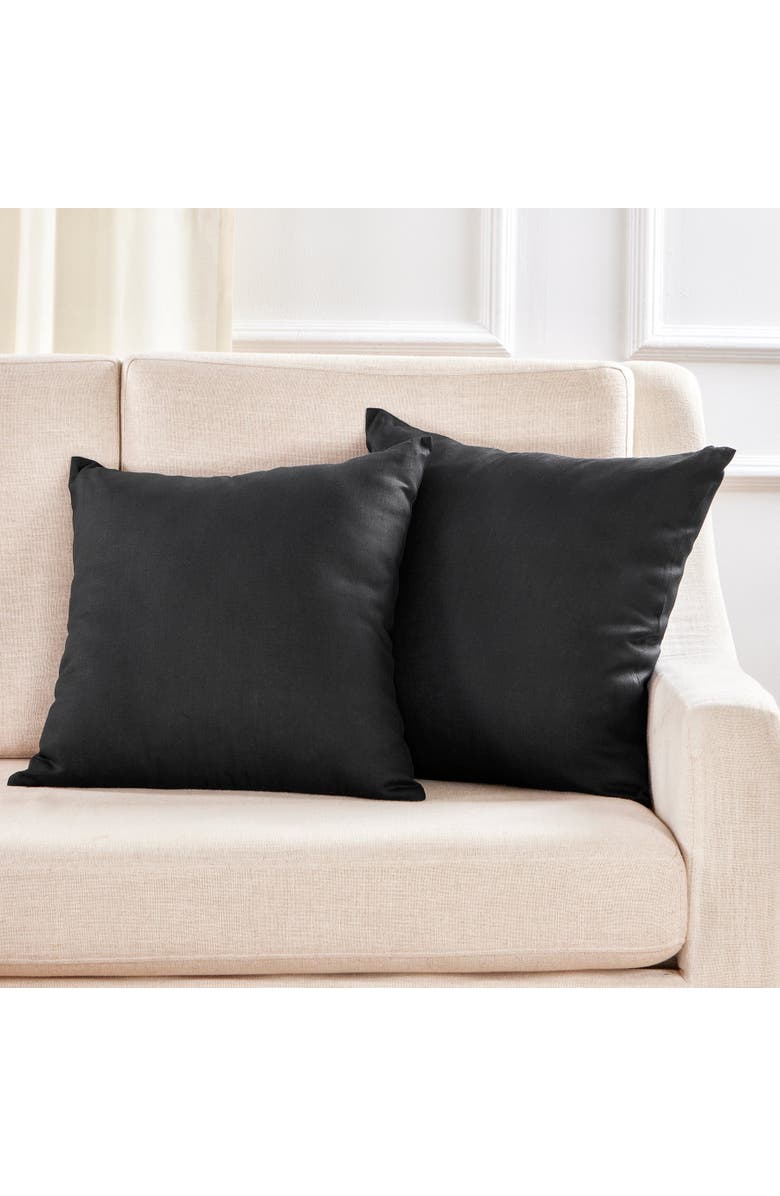 Solino Home Linen Pillow Cover - Montauk, Alternate, color, Black