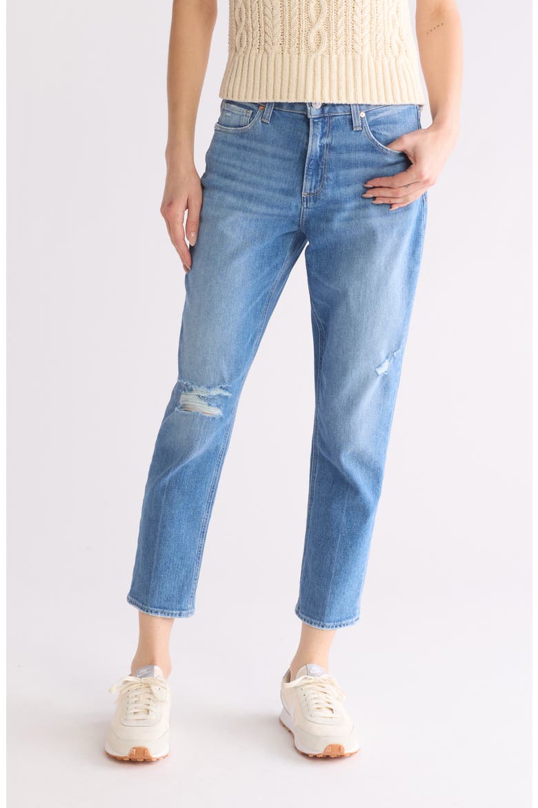 Brigitte High Waist Cuffed Straight Leg Jeans, Main, color, VIVA DESTRUCTED