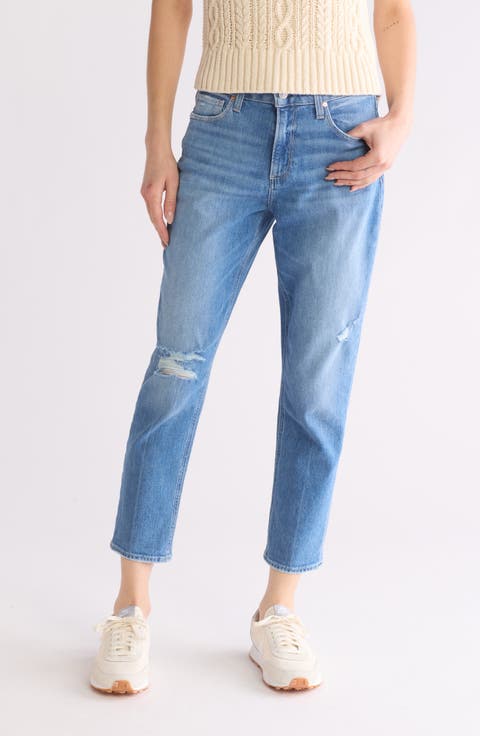 Brigitte High Waist Cuffed Straight Leg Jeans (Viva Destructed)