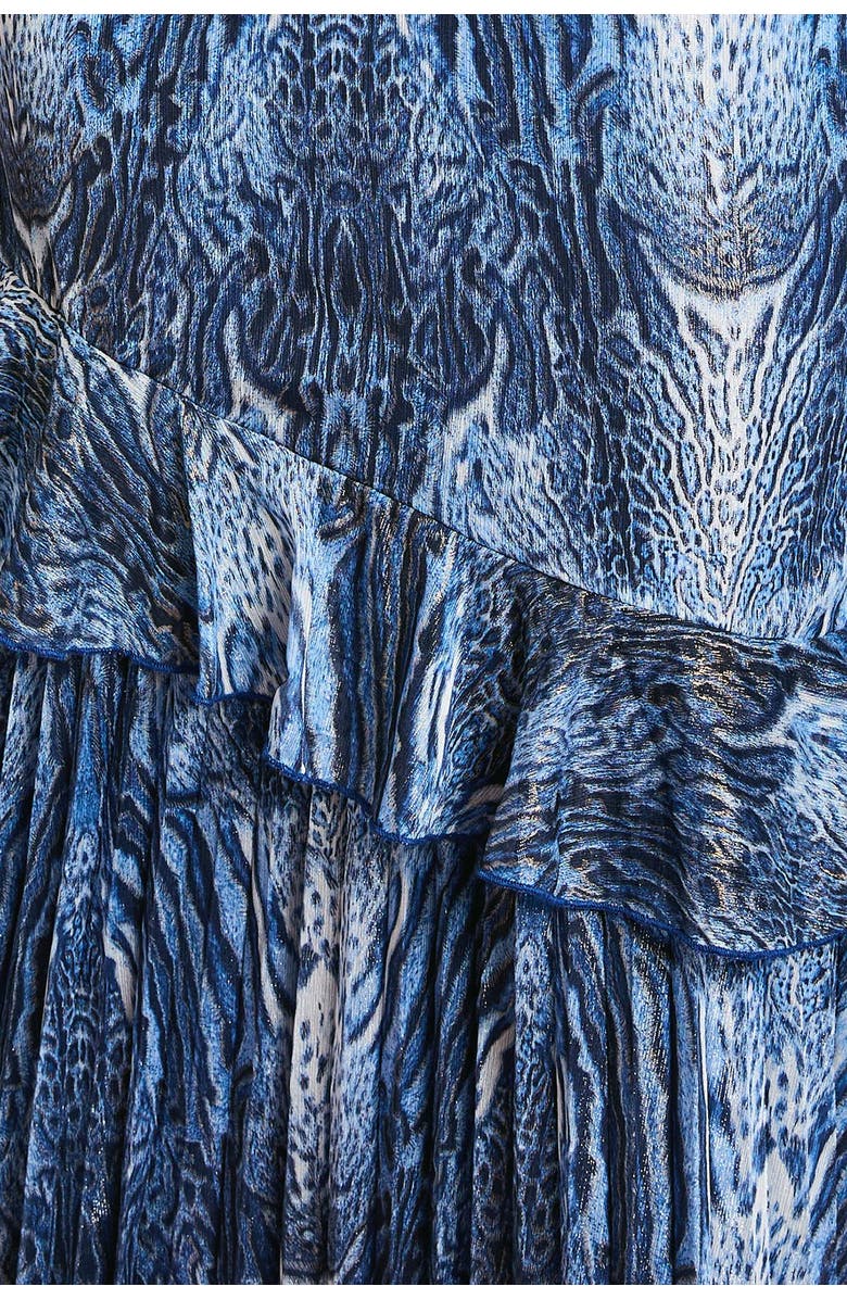 Coast Flare Sleeve Animal Print Midi Dress, Alternate, color, Blue