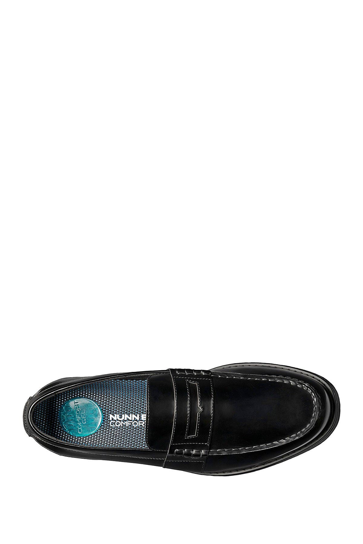 NUNN BUSH Lincoln Leather Moc Toe Penny Loafer - Wide Width Available, Alternate, color, Polished Black