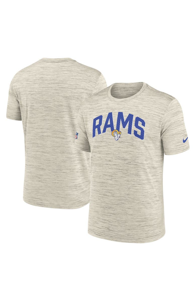 Nike Men's Nike Cream Los Angeles Rams Sideline Velocity Athletic Stack Performance T-Shirt, Main, color,