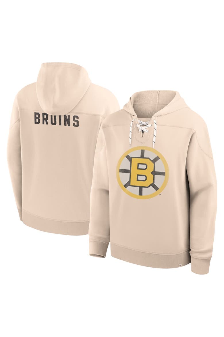 Men's Fanatics Cream Boston Bruins Vintage Hoodie, Main, color, Cream