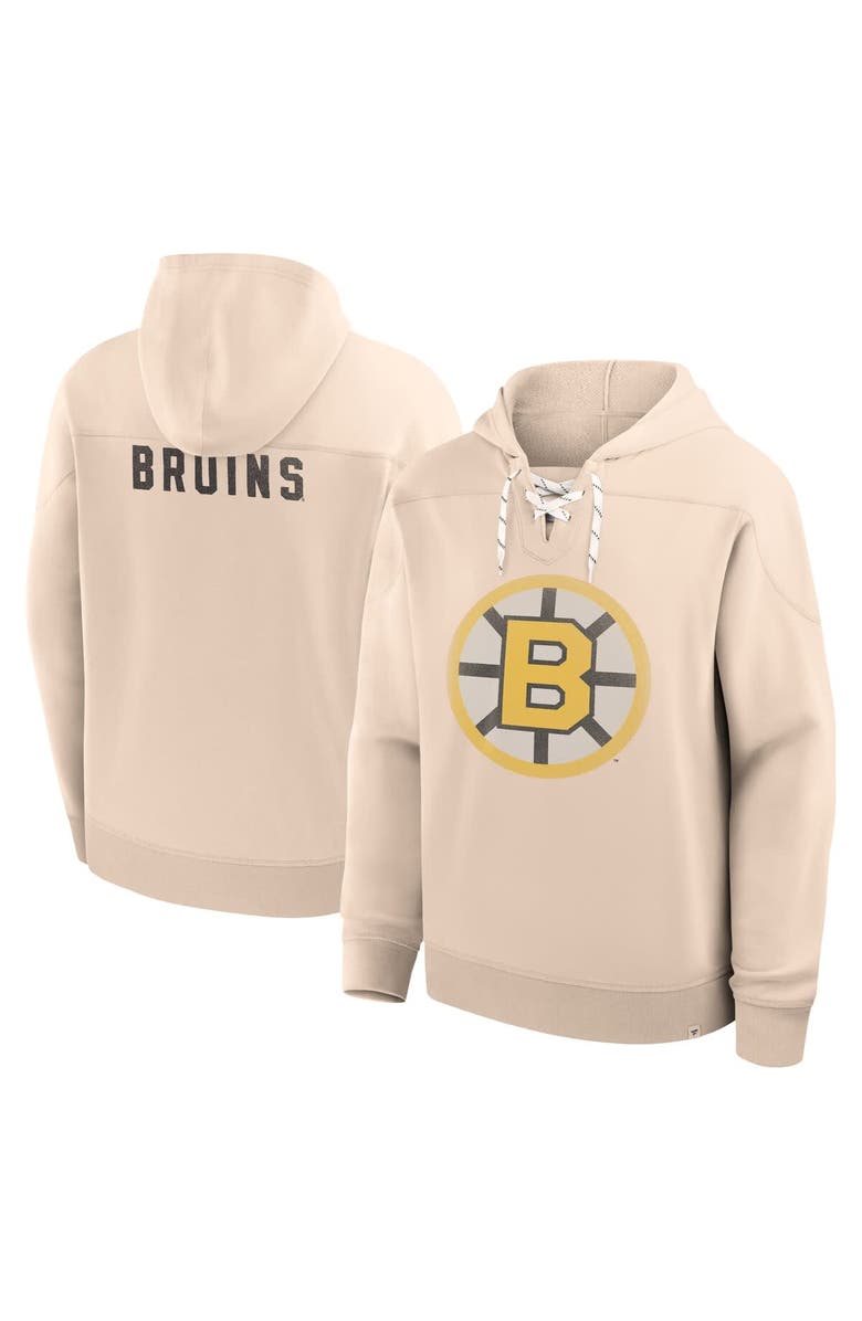 FANATICS Men's Fanatics Cream Boston Bruins Vintage Hoodie, Main, color, Cream