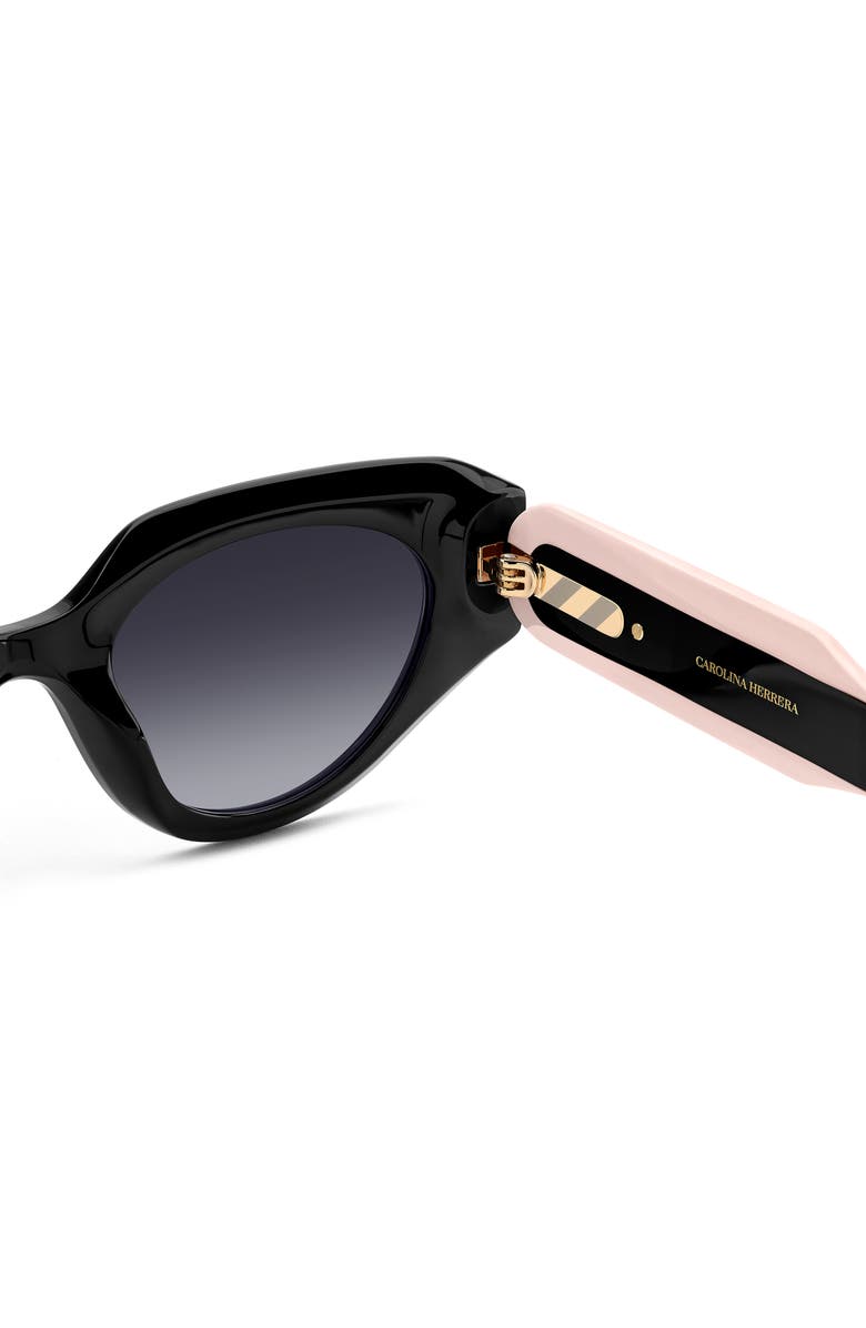 Carolina Herrera 50mm Gradient Cat Eye Sunglasses, Alternate, color, Black/ Grey Shaded