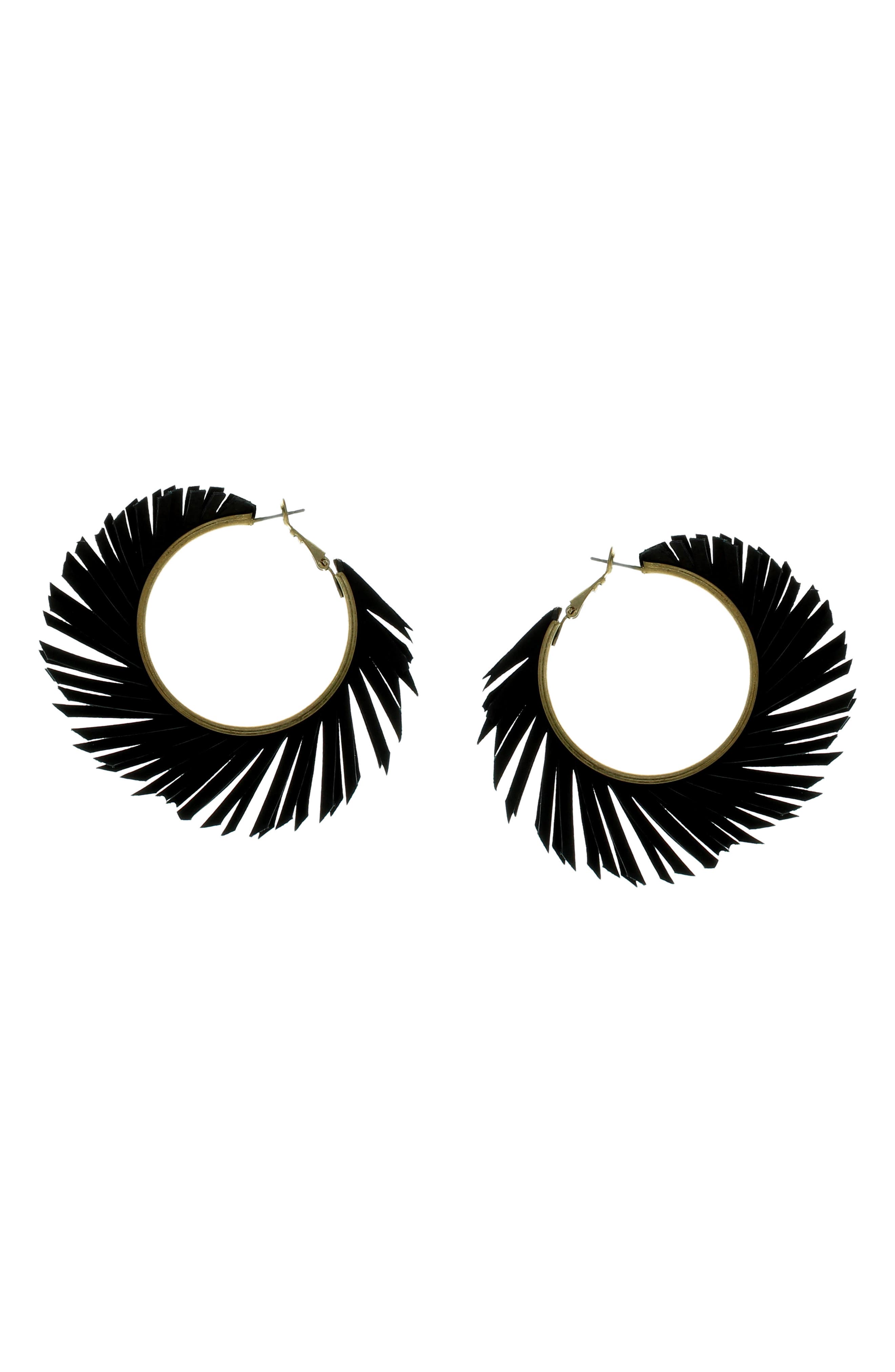 OLIVIA WELLES Fringe Hoop Earrings