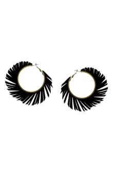 OLIVIA WELLES Fringe Hoop Earrings