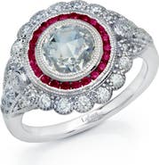 Lafonn Lab-Grown Ruby & Simulated Diamond Round Heritage Ring