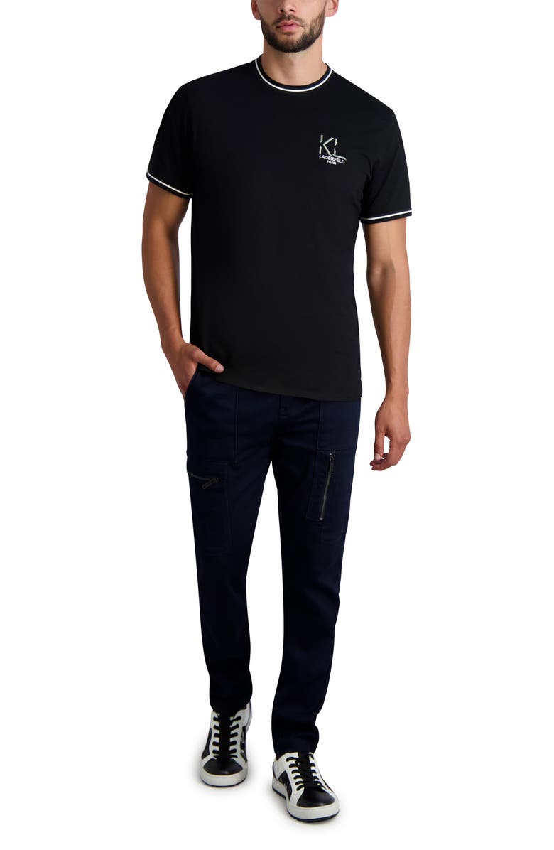 KARL LAGERFELD PARIS Embroidered Crewneck T-Shirt, Alternate, color,