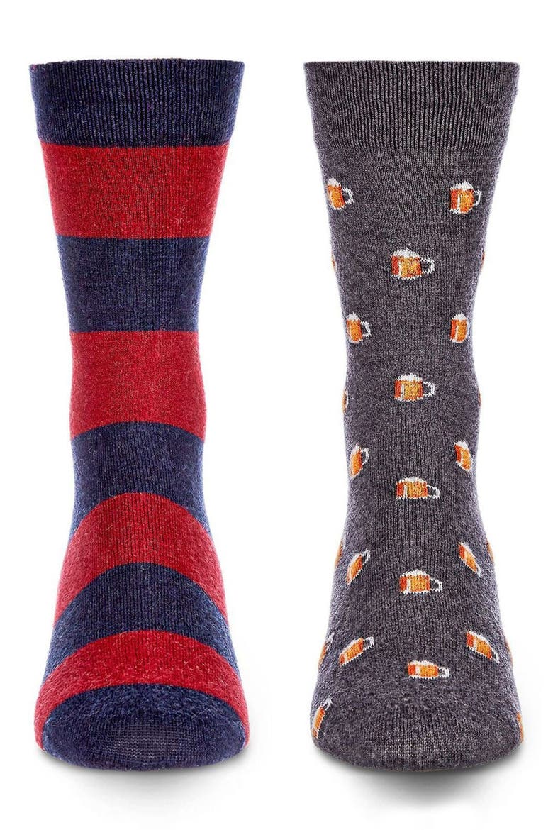 Assorted 2-Pack Crew Socks, Alternate, color, BLUE