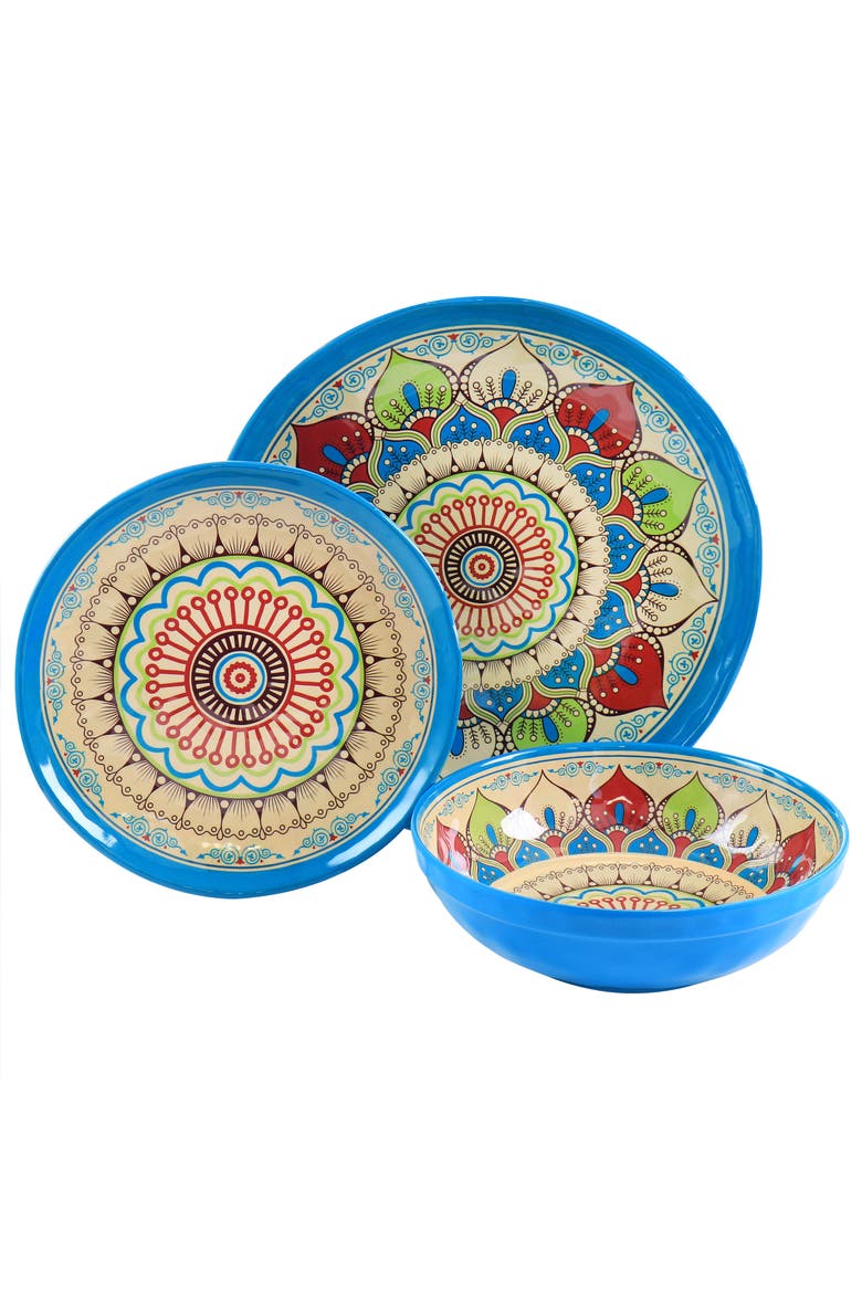 Camilla 12 Piece Melamine Dinnerware Set, Alternate, color, Red