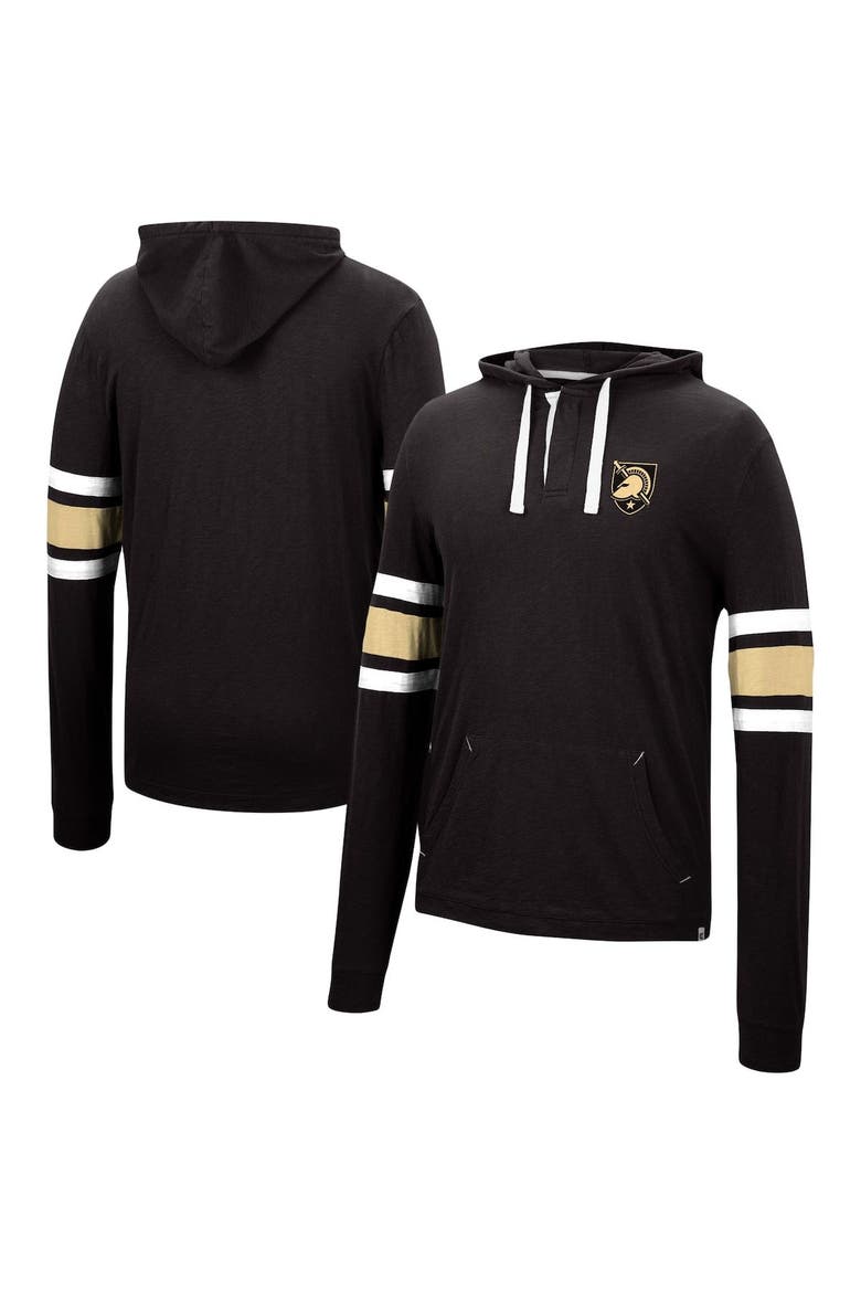 Men's Colosseum Black Army Black Knights Lebowski Hoodie Long Sleeve T-Shirt, Main, color, Black