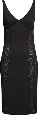Stella McCartney Lace Trim Stretch Cady Cocktail Dress