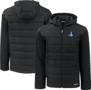 Cutter & Buck Men's Cutter & Buck Black Detroit Lions Throwback Evoke Hybrid Eco Softshell Recycled Full-Zip Hoodie Jacket