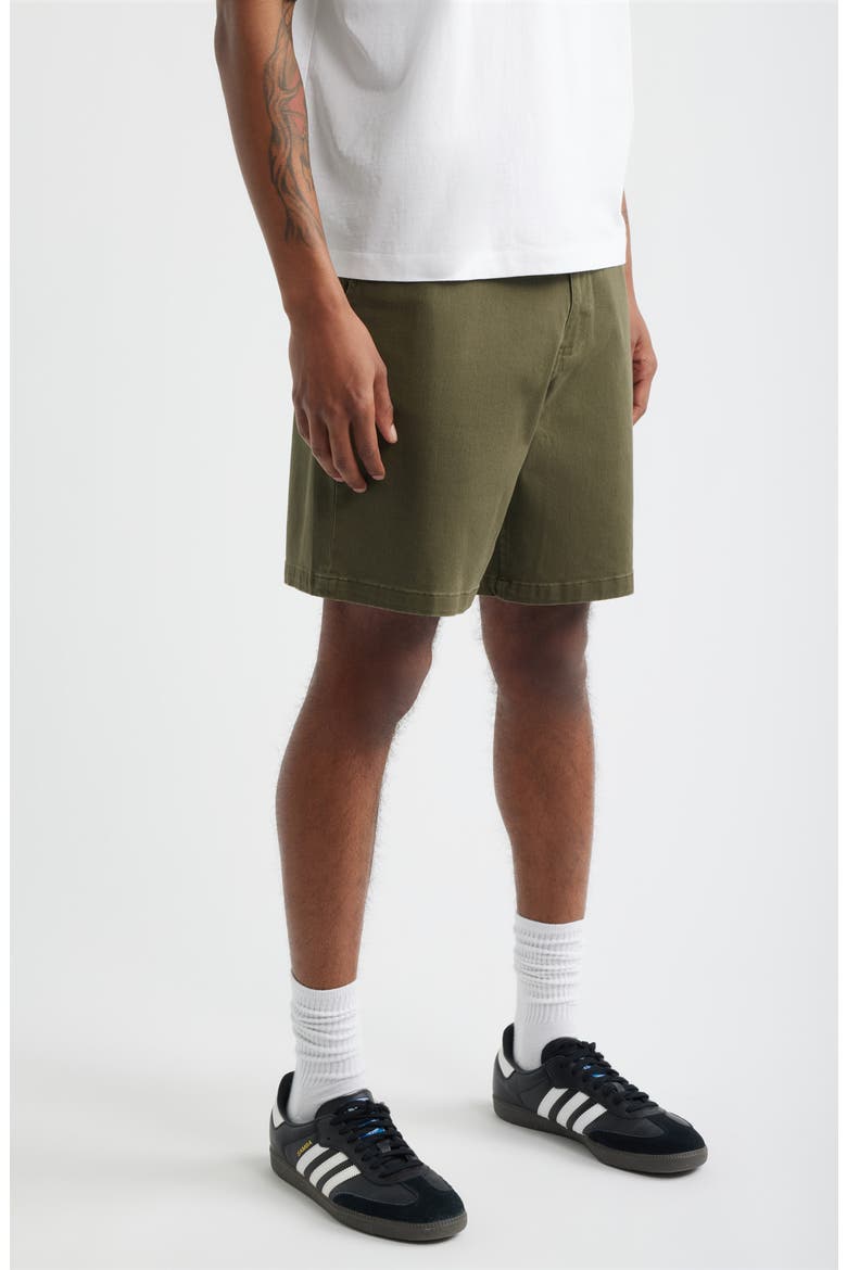 Del Mar Flat Front Stretch Twill Chino Shorts, Alternate, color, OLIVE