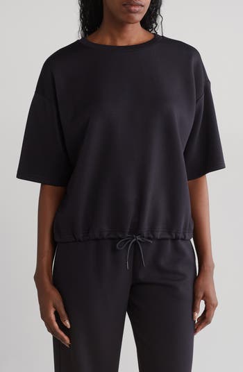 an dmary Lazy tulle knit tops black Lazy tulle knit tops