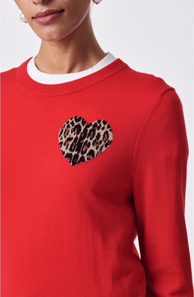 Trina Turk Jaguar Heart Sweater, Alternate, color, Moulin Rouge