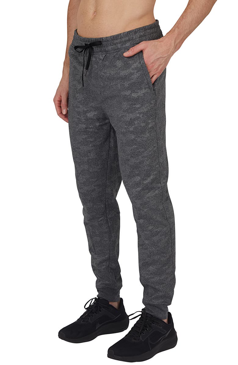 90 DEGREE BY REFLEX Camo Print Brushed Joggers, Alternate, color, Heather Charcoal