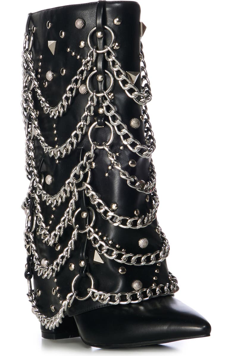 AZALEA WANG Aleena Chain Link Tall Boot, Main, color,