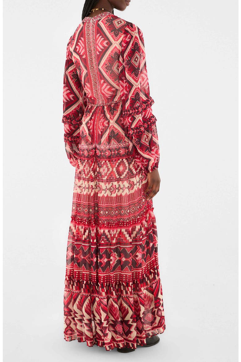 Ainika Long Sleeve Tiered Maxi Dress, Alternate, color, GRAPHIC AINIKA RED