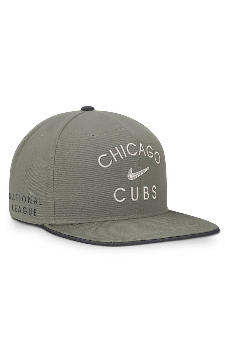 Nike Men's Nike Olive Chicago Cubs Pro Dri-FIT Snapback Hat, Main, color, Gray