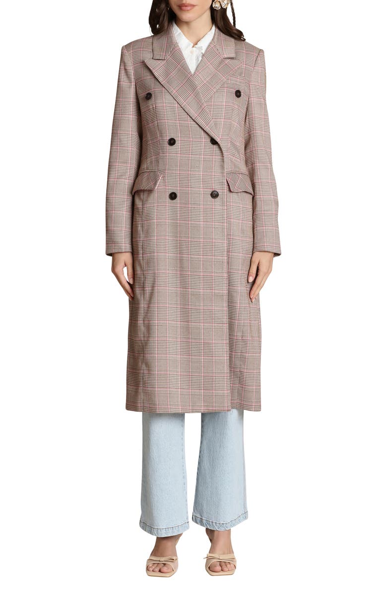 Avec Les Filles Plaid Trench Coat, Main, color,