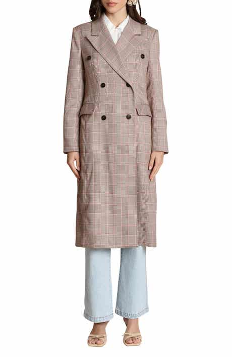 Avec Les Filles Plaid Trench Coat