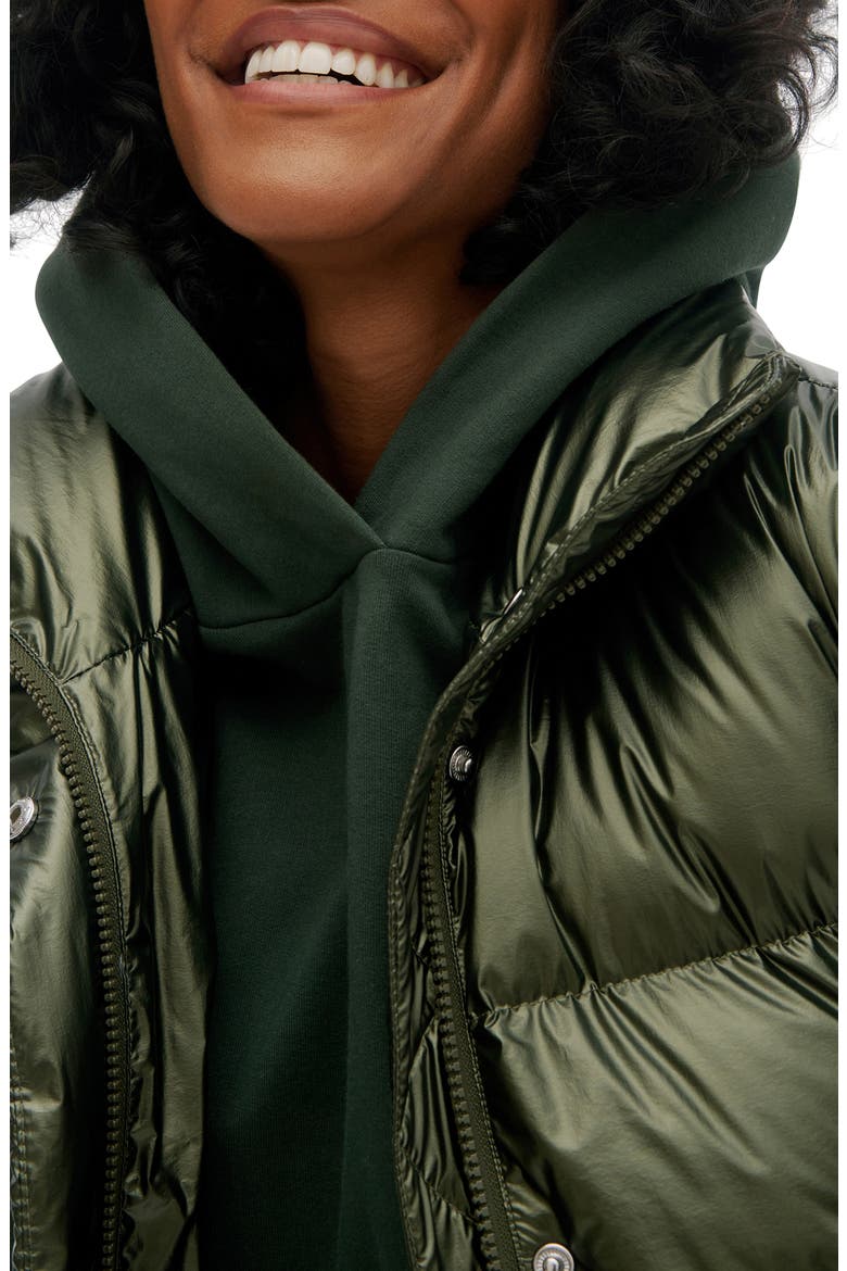 Aurora Water-Resistant Puffer Vest, Alternate, color, OLIVE METAL