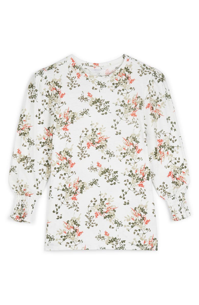 Lucky Brand Floral Print Blouson Sleeve Top, Alternate, color, 