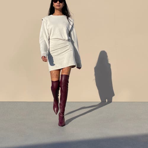 Neil J. Rodgers Seta Over The Knee Stretch Boot In Burgundy Nappa