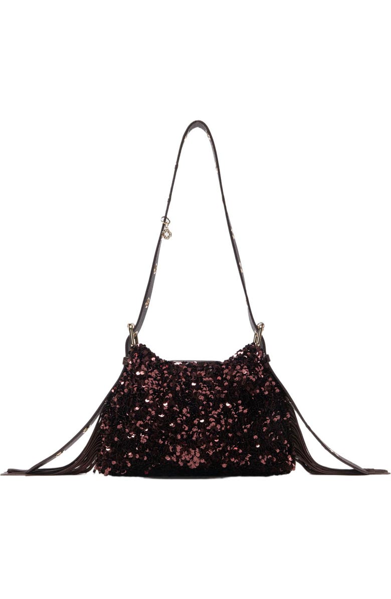 maje Miss M mini sequinned bag, Alternate, color, Brown