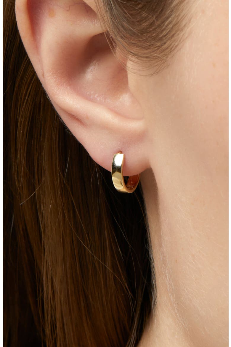 Gold Huggie Hoop Earrings - Gold Bold Hoops, Alternate, color, Gold