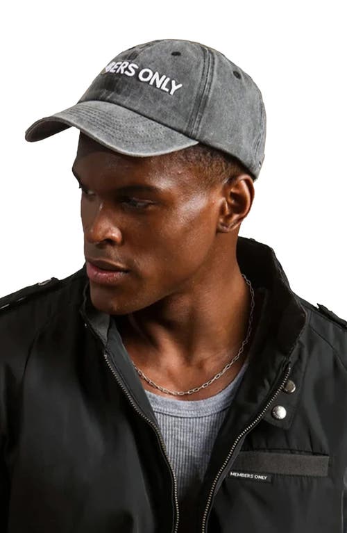 Members Only Washed Baseball Cap In Gray