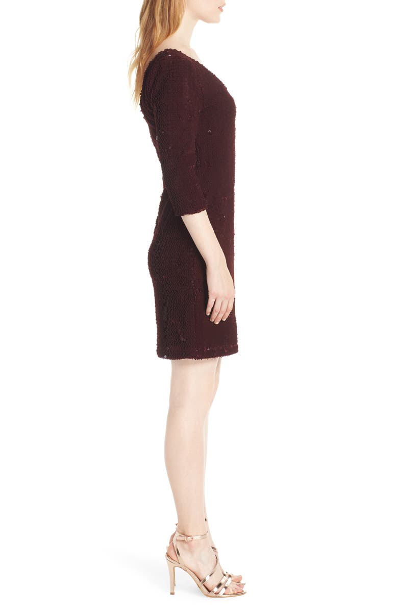 BB Dakota by Steve Madden BB Dakota Sequined Velvet Dress, Alternate, color, Boysenberry