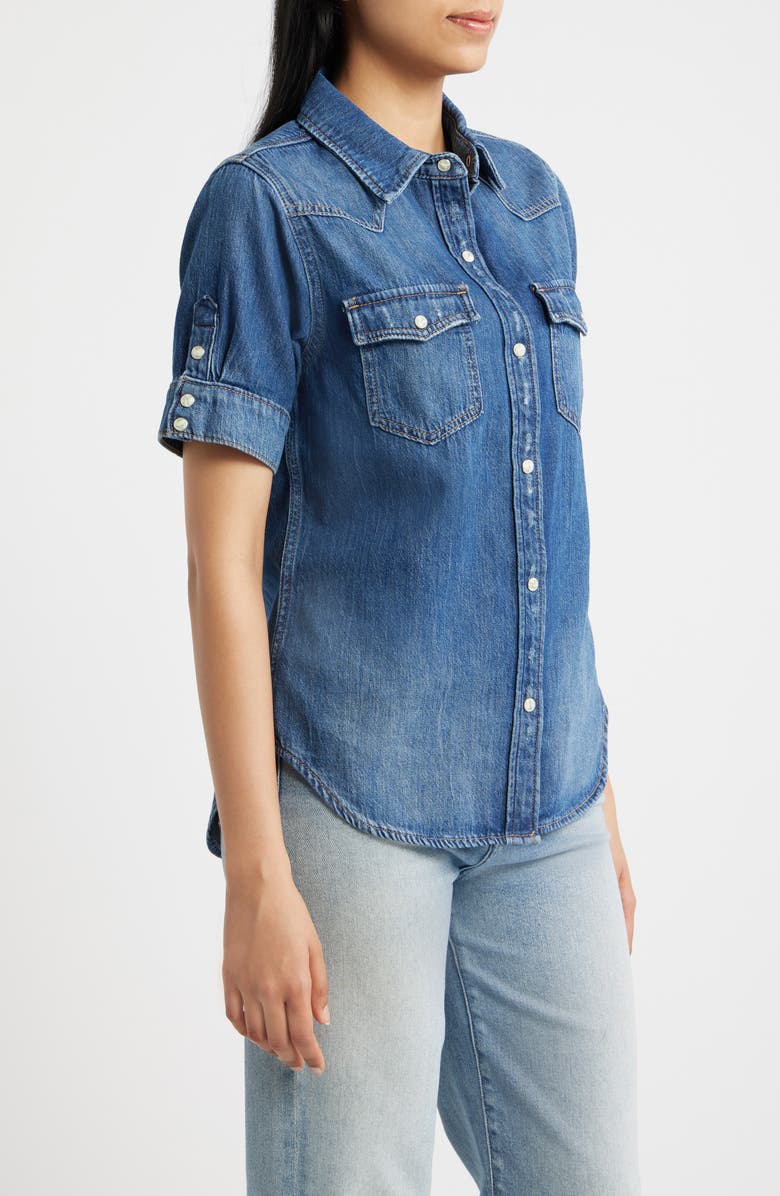 Lucky Brand Short Sleeve Denim Shirt, Alternate, color, Give Me More Wash