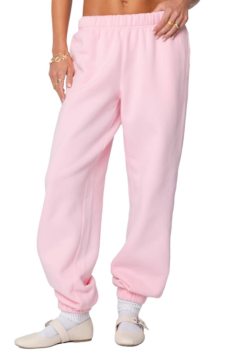 EDIKTED Clark Oversize Sweatpants, Main, color, Light-Pink
