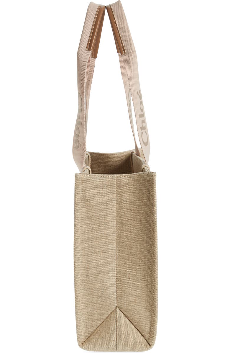 Chloé Medium Woody Linen Canvas Tote, Alternate, color, Blushy Beige