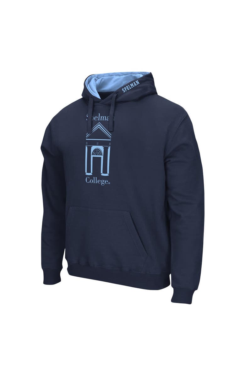 COLOSSEUM Men's Colosseum Navy Spelman College Jaguars Arch & Logo Pullover Hoodie, Alternate, color, Navy
