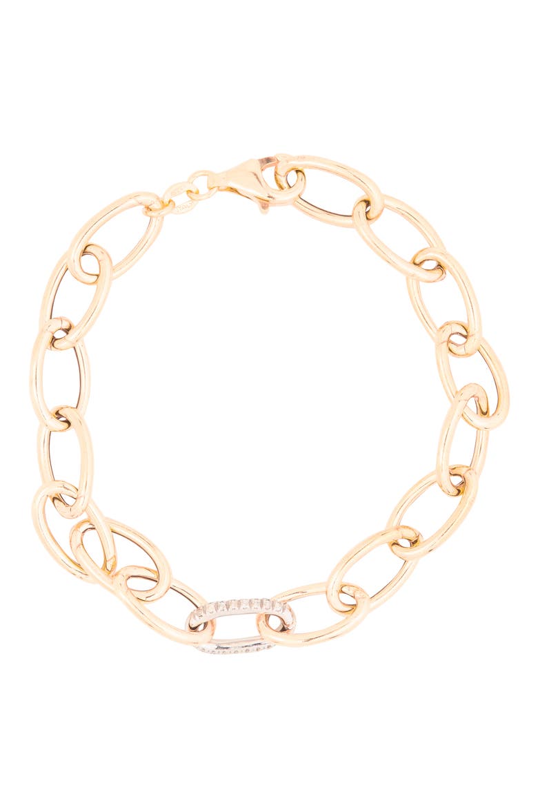 Diamond Accent Link Bracelet - 0.3 ctw, Main, color, ROSE