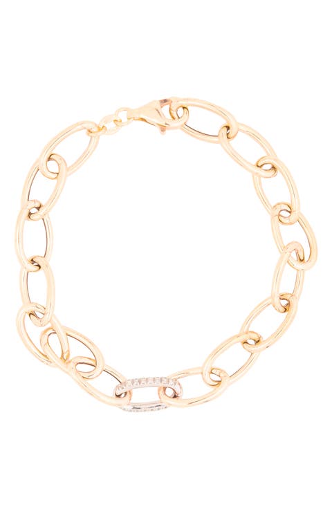 Diamond Accent Link Bracelet - 0.3 ctw