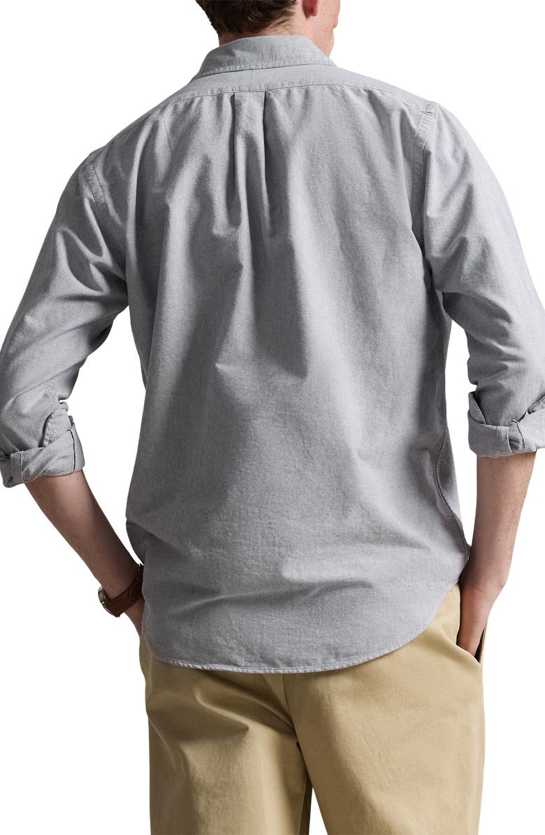 Polo Ralph Lauren The Iconic Solid Cotton Button-Down Oxford Shirt, Alternate, color, Navy