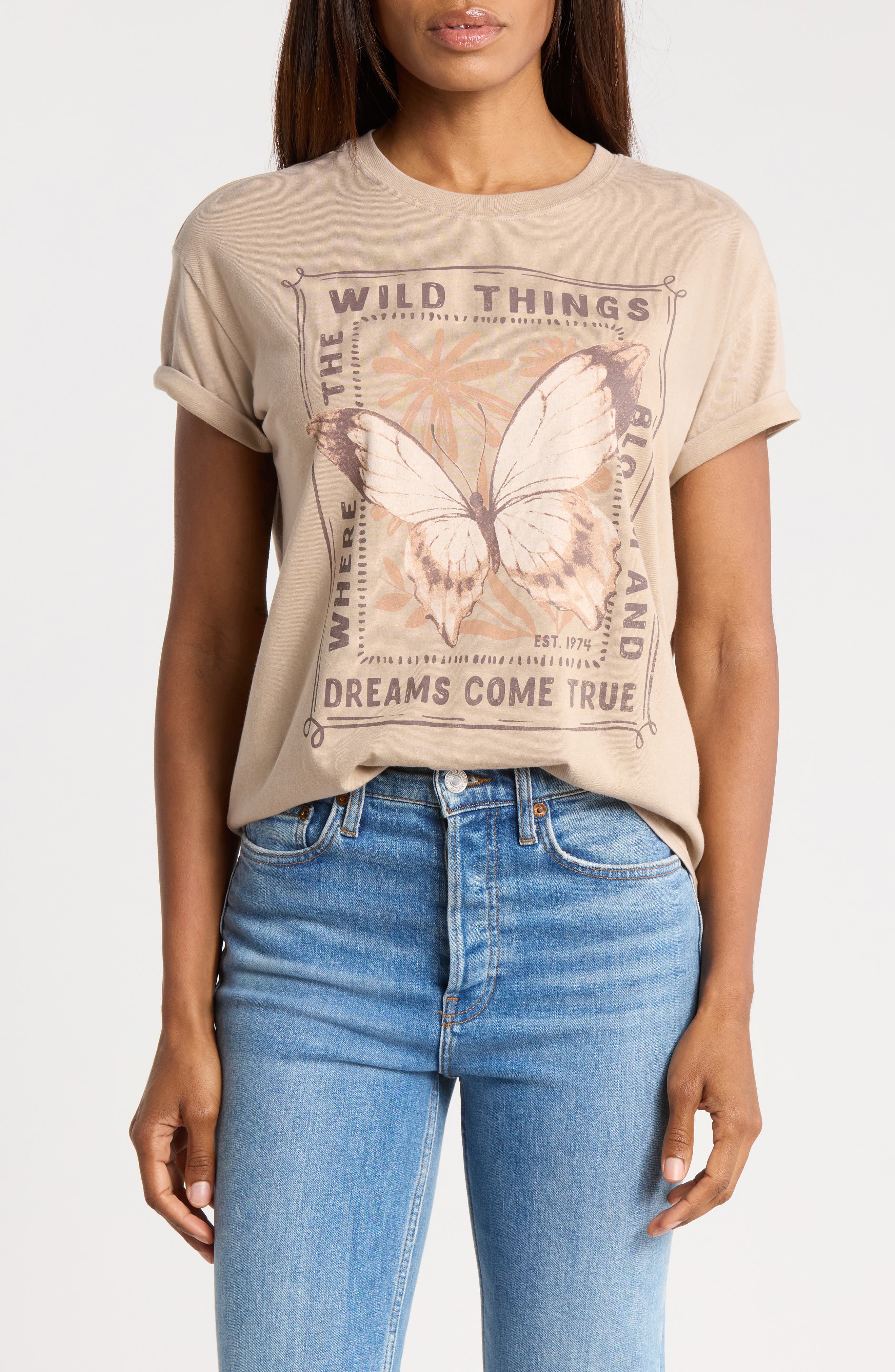 Wild Thing Butterfly Graphic T-Shirt