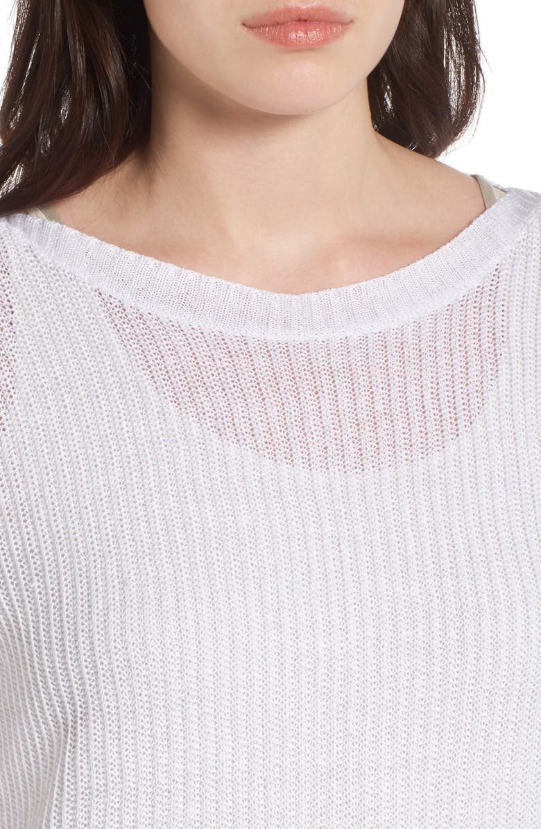 Eileen Fisher Boxy Organic Linen Top, Alternate, color,