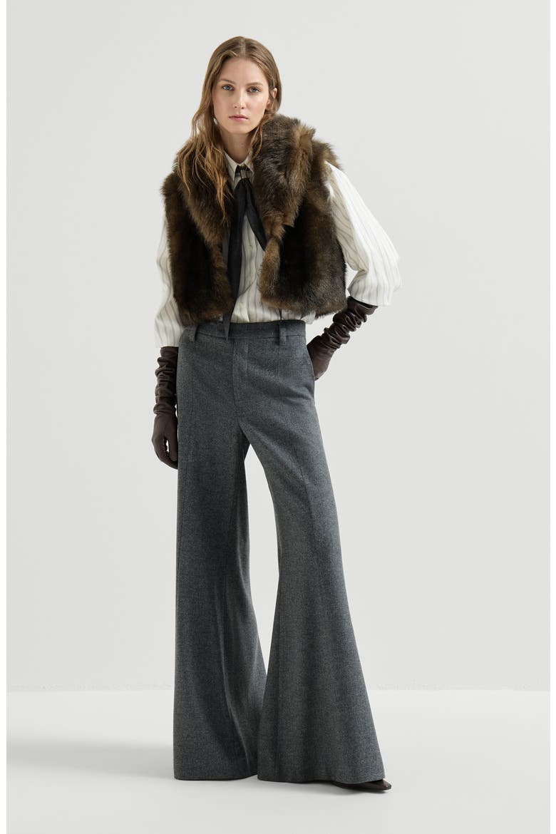 Soft shearling vest, Alternate, color, Pine Cone Brown