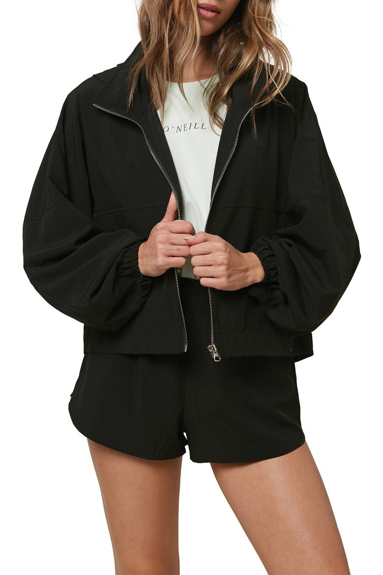Lexington Hybrid Packable Jacket, Main, color, BLACK