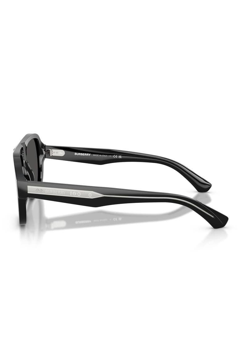 55mm Pilot Sunglasses, Alternate, color, BLACK / DARK GREY