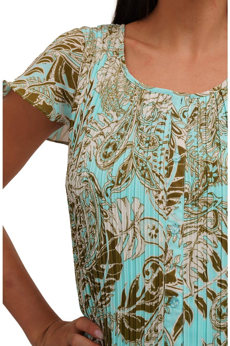 Printed Pleated Fluttery Sleeve Midi Dress, Alternate, color, PATRICIA